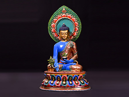 阿彌陀佛38cm彩繪背光