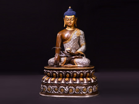 釋迦牟尼佛35cm鎏銀