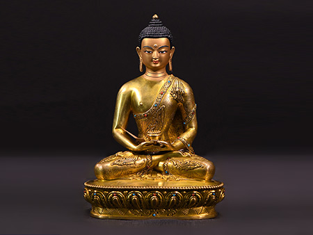 阿彌陀佛鎏金23cm