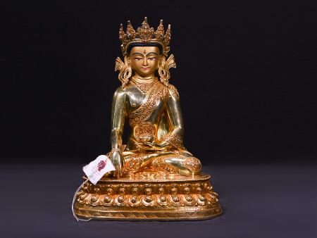 尼泊爾佛像覺悟佛33cm鎏金