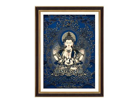 藍唐四臂觀音30*40cm