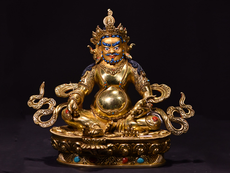 黃財神鎏金25cm