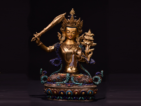 文殊菩薩掐絲33cm