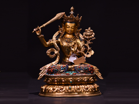 文殊菩薩掐絲33cm