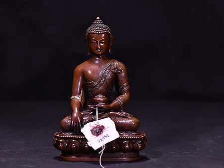 尼泊爾佛像釋迦牟尼佛紫銅23cm