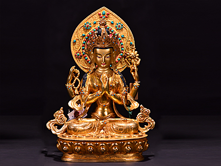 四臂觀音背光33cm