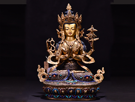 四臂觀音掐絲33cm