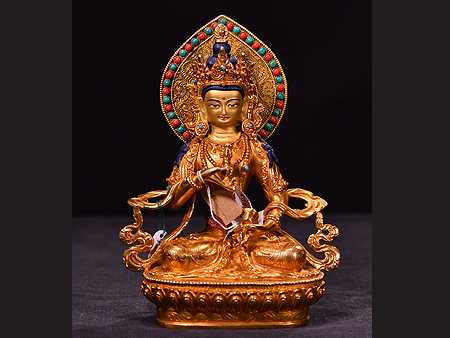 尼泊爾佛像金剛薩垛背光23cm