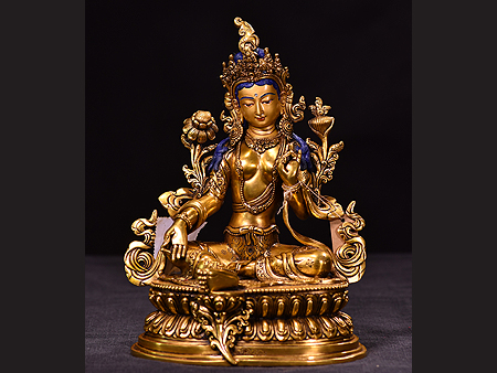 尼泊爾佛像24cm綠度母精品