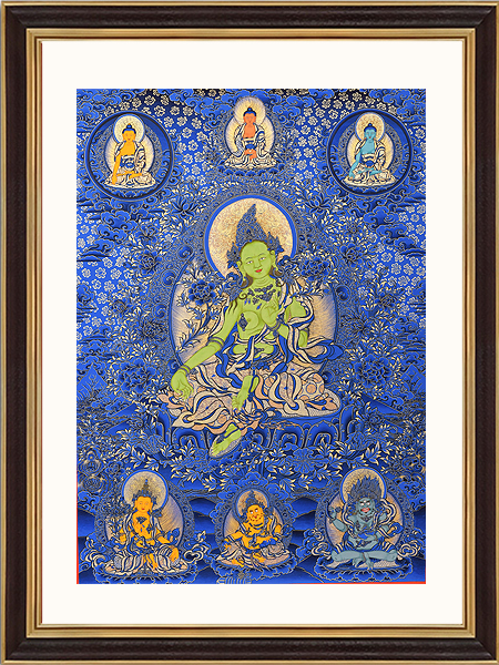 綠度母藍唐100x70cm