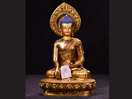 尼泊爾佛像釋迦牟尼佛背光32cm