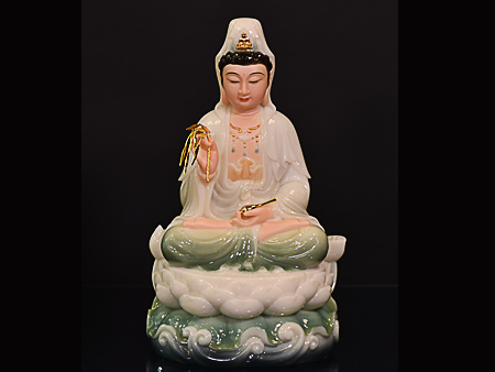 觀世音菩薩彩釉30cm