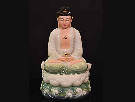 阿彌陀佛彩釉30cm