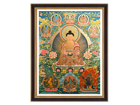 彩唐釋迦牟尼佛100x70cm