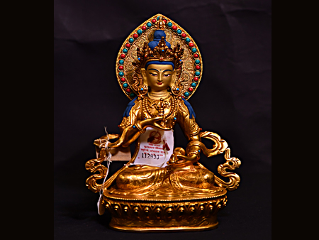 尼泊爾佛像金剛薩朵背光23cm