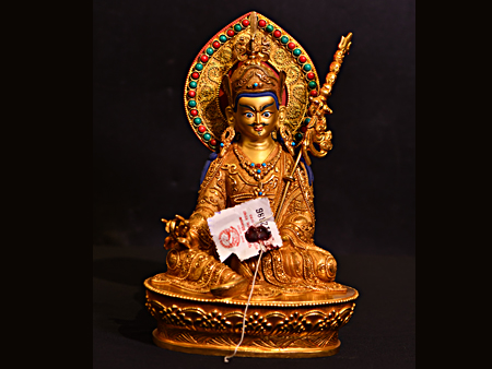 尼泊爾佛像蓮花生大師背光23cm