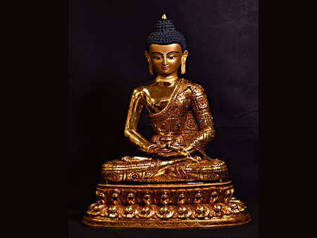 尼泊爾佛像阿彌陀佛鎏金43cm