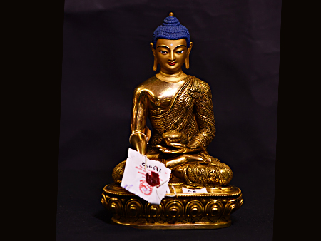 尼泊爾佛像釋迦牟尼佛鎏金19cm