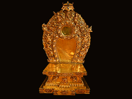 尼泊爾佛像背光鎏金125cm