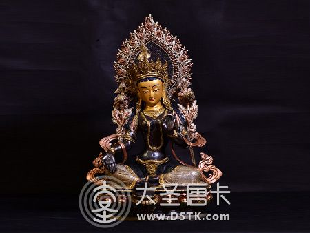 綠度母紫銅背光38cm