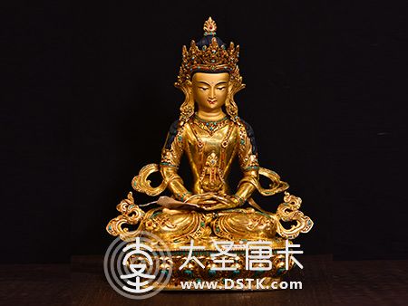 長壽佛鎏金寶石34cm