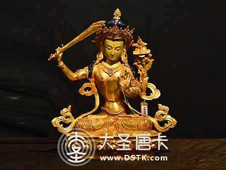 文殊菩薩鎏金33cm