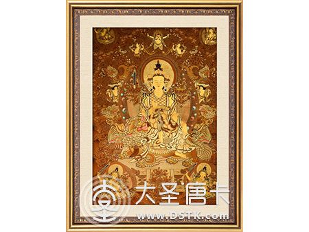 紅唐五部文殊菩薩70x100cm