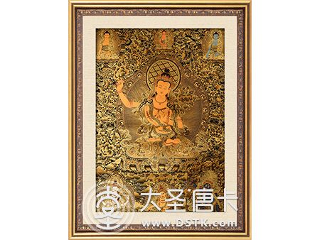 文殊菩薩黑金90x60cm