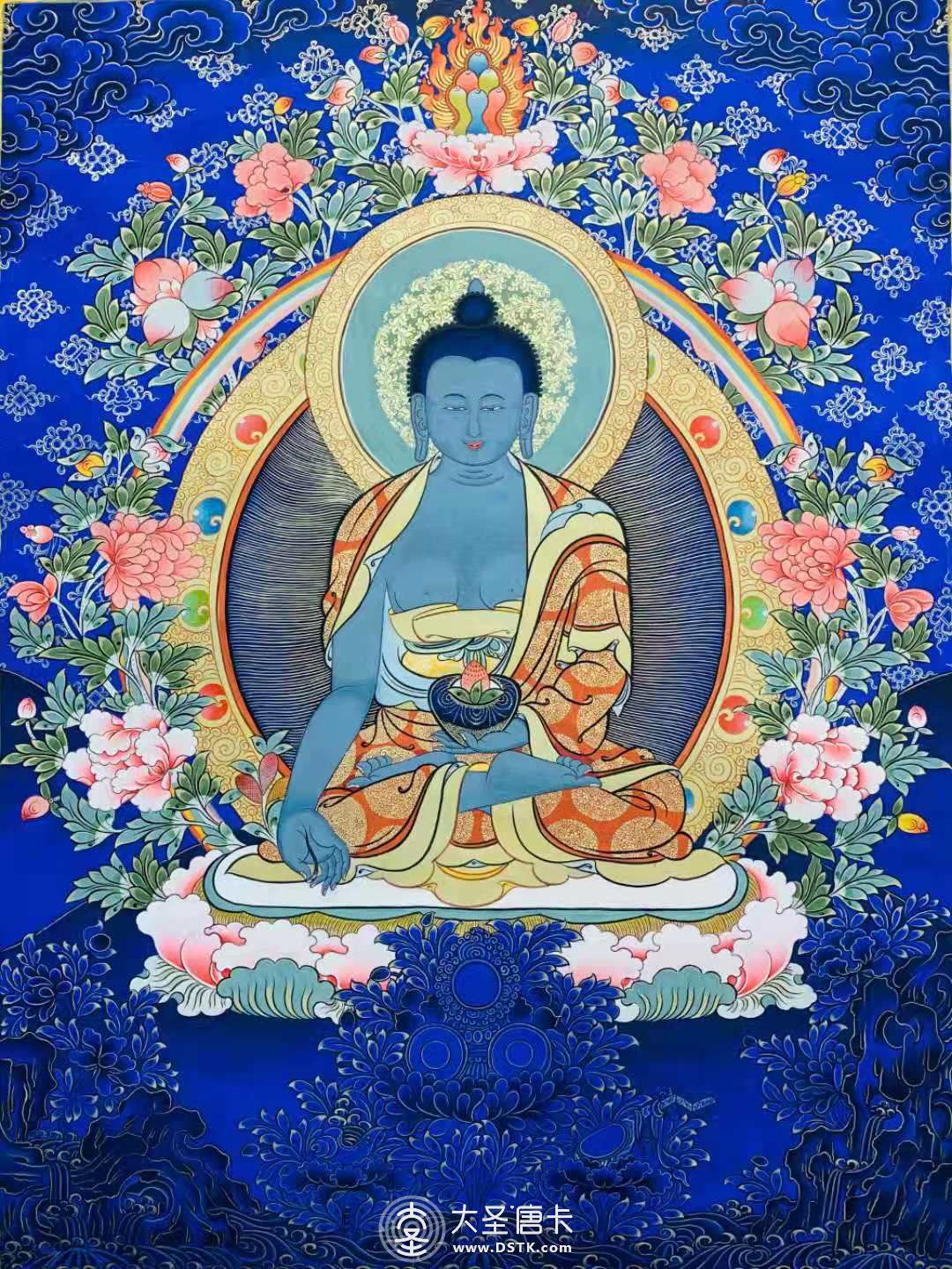 藥師佛藍唐70x50cm