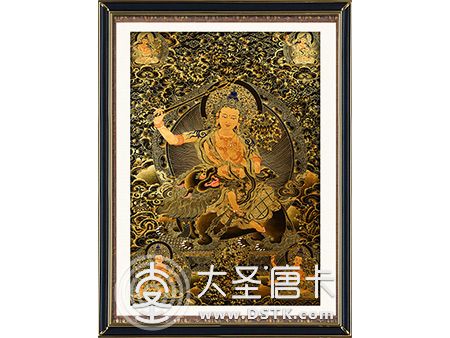 文殊菩薩黑金60x80cm