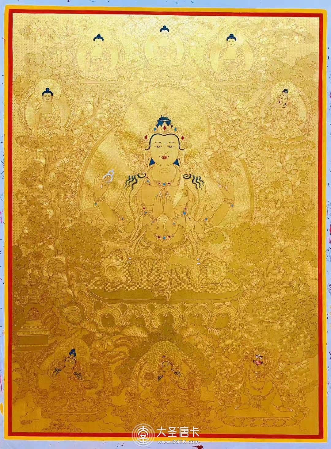 四臂觀音100*72 金唐