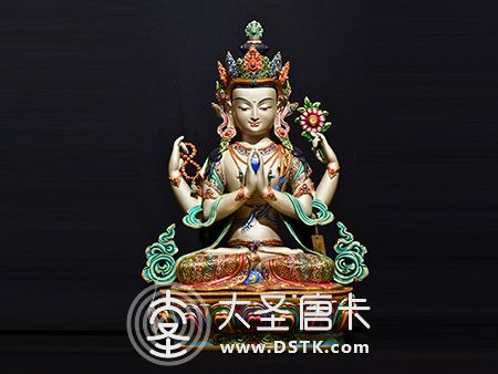 四臂觀音彩繪48cm