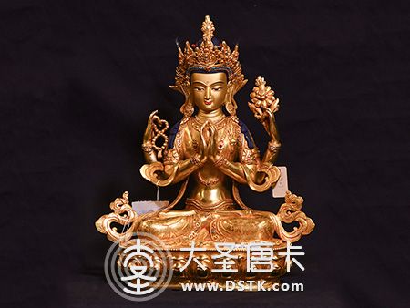 四臂觀音鎏金33cm
