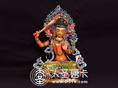 文殊菩薩彩繪33cm