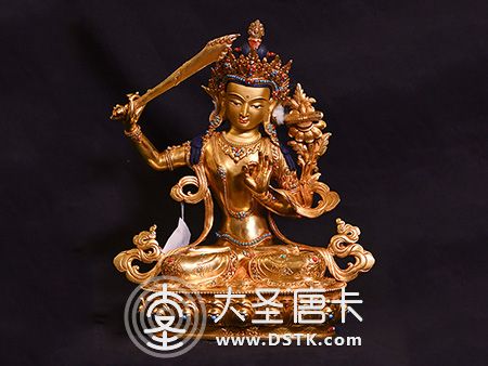 文殊菩薩鎏金34cm