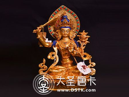 文殊菩薩鎏金背光26cm