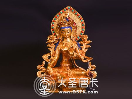 綠度母鎏金背光26cm