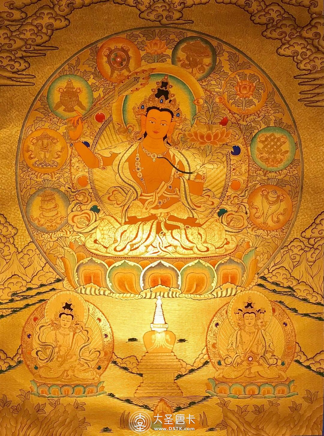 金唐文殊菩薩45x60cm