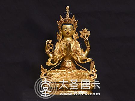 四臂觀音鎏金33cm