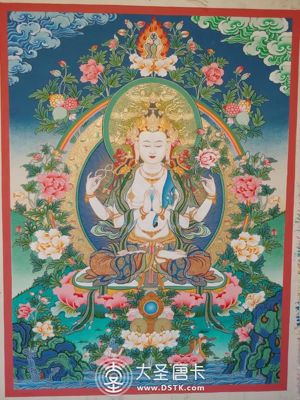 四臂觀音熱貢唐卡