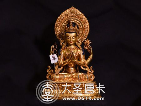 文殊菩薩鎏金33cm