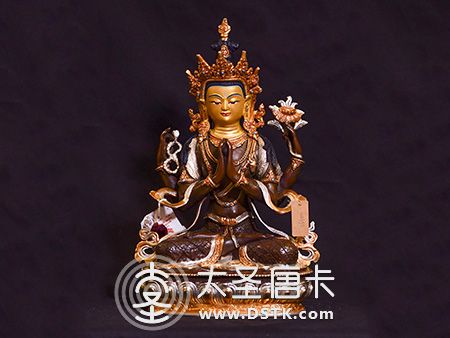 四臂觀音紫銅33cm