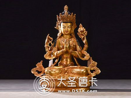 四臂觀音鎏金33cm