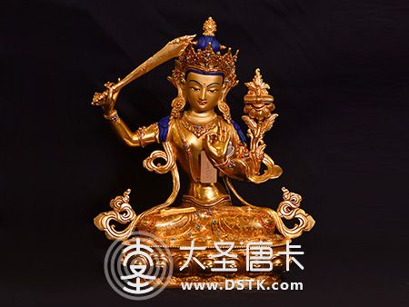 文殊菩薩鎏金34cm