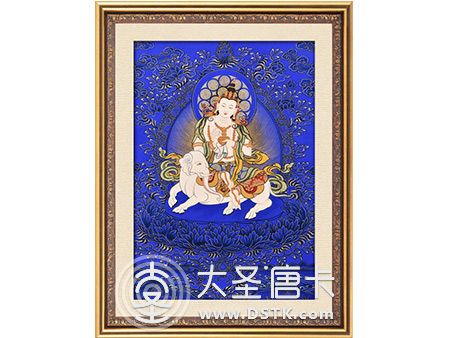 普賢菩薩藍唐40x60cm