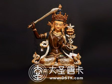 文殊菩薩紫銅37cm