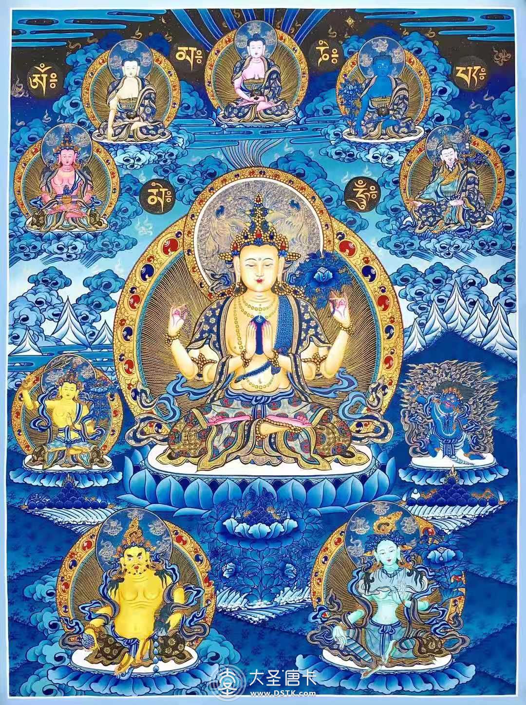 傳世星空四臂觀音75×55cm