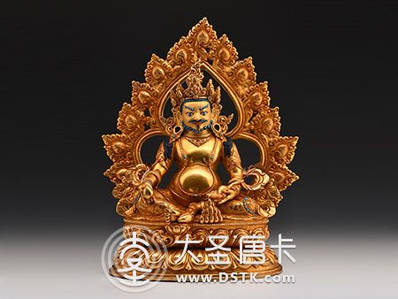 黃財神背光鎏金30cm
