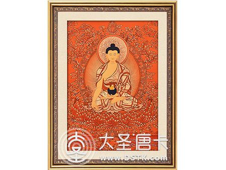 藥師佛紅唐40x60cm