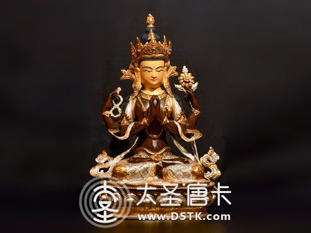 四臂觀音紫銅37cm